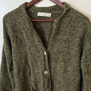 HAND KNIT JOAN HOMYER vintage knit Olive Cardigan Sweater
